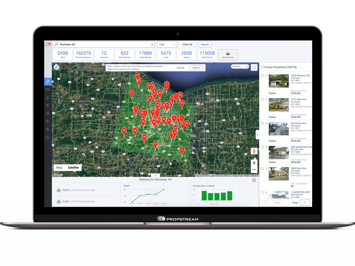 Quick property searches with historic MLS data